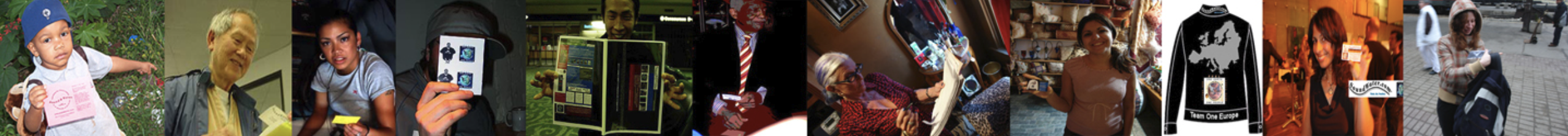 Photo strip from the New Millennium Mission Tour journey showing people, community moments, travel, and early movement history.