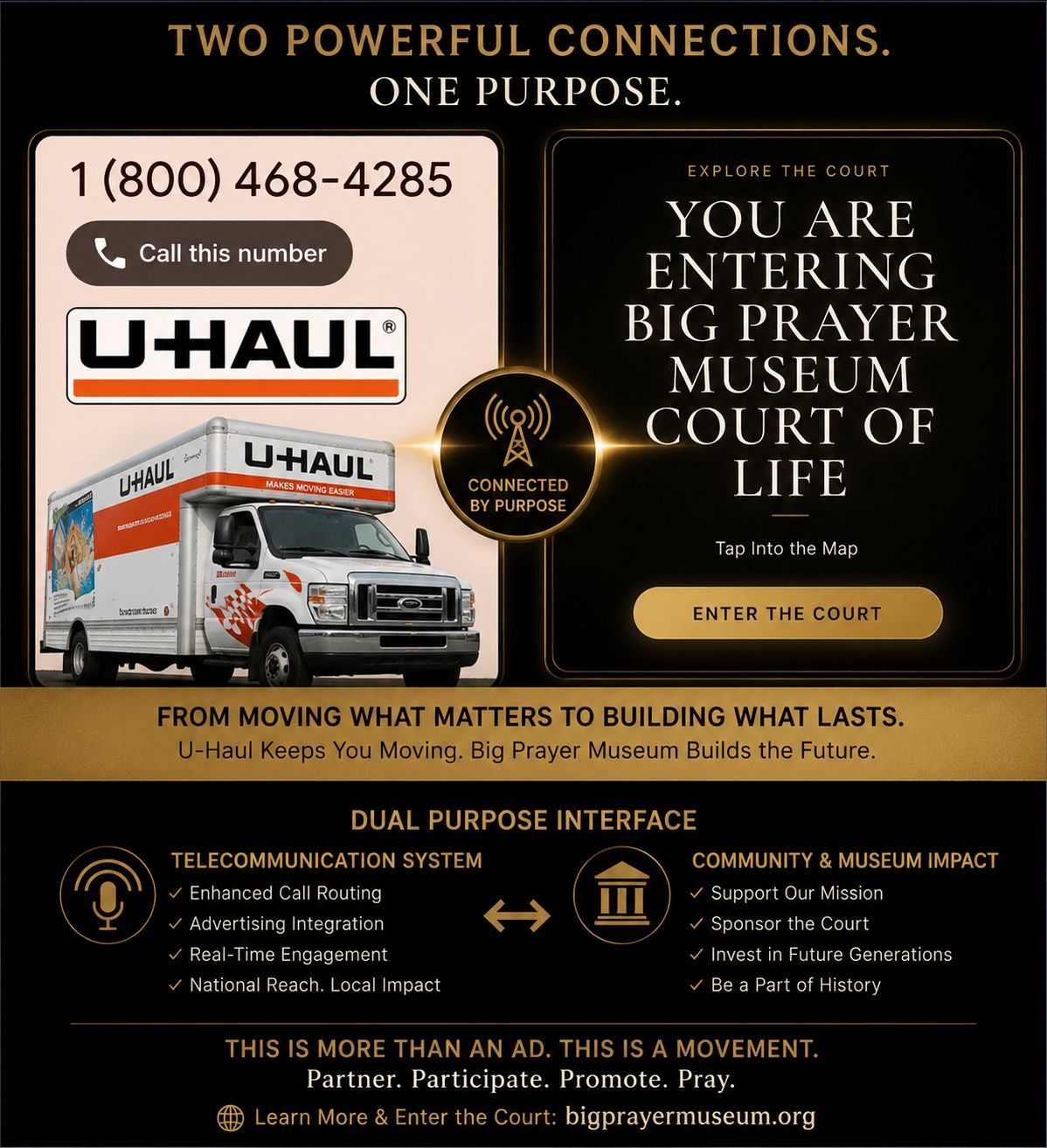 U-Haul and Big Prayer Museum Court of Life ad connection